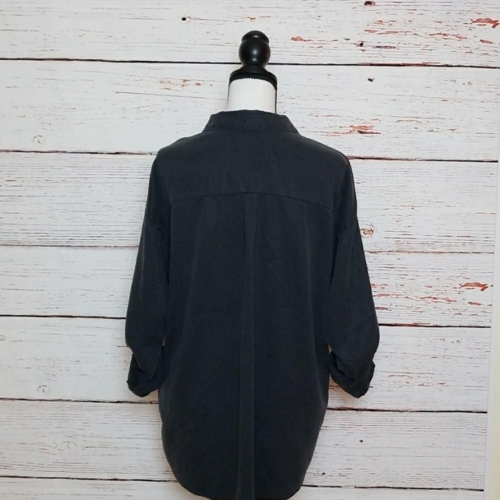 ZARA // tencel lyocell flowy snap button shirt - Picture 8 of 15